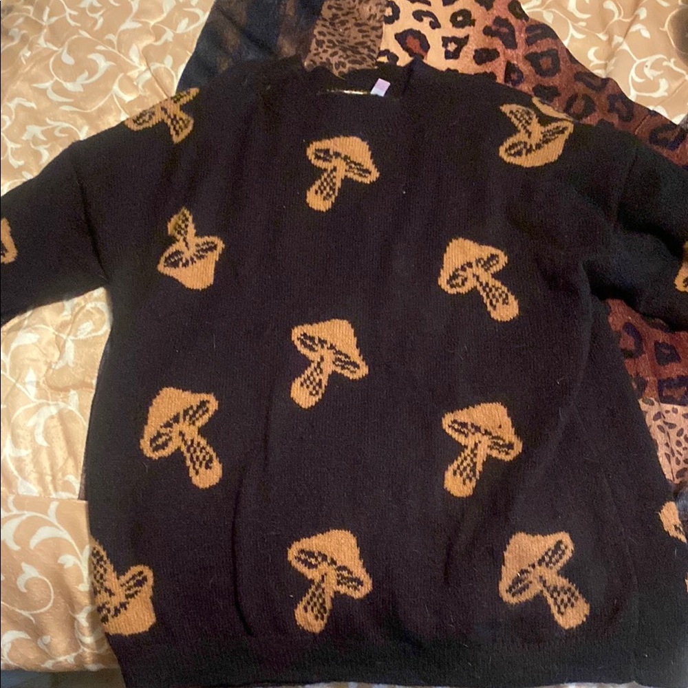 No Boundaries Black and Brown Mushroom Sweater